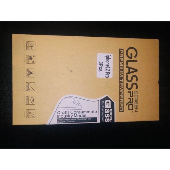 Brand New Glass Screen Pro Premium Tempered iPhone 12 Pro 3 Pcs‎ - Picture 2 of 3